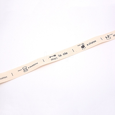 Polycotton(Polyester Cotton) Ribbon OCOR-WH0064-35B-1