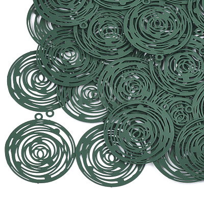 430 Stainless Steel Filigree Pendants X-STAS-T042-11B-1