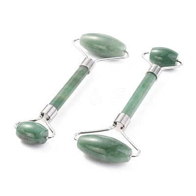 Natural Green Aventurine Brass Face Massager MRMJ-G009-38P-1
