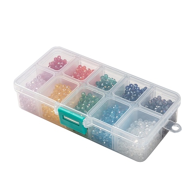 10 Colors Electroplate Glass Beads EGLA-JP0002-01B-4mm-1