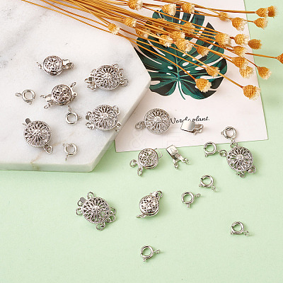 28Pcs 6 Style Brass Box Clasps FIND-TA0001-53-1