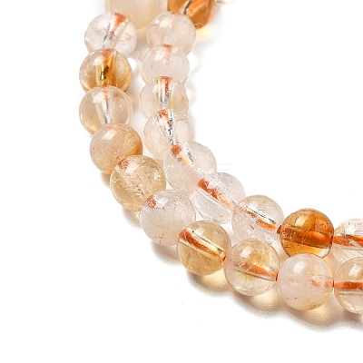 Heated Natural Citrine Beads Strands G-A262-A01-5mm-1
