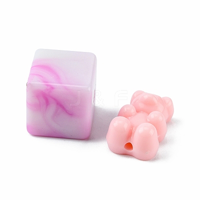 Opaque & Transparent Acrylic Beads MACR-YW0002-01C-1