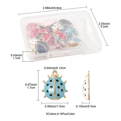 24Pcs 5 Styles Alloy Enamel Pendants ENAM-FS0002-94-1