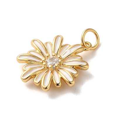 Brass Micro Pave Cubic Zirconia Pendants KK-K358-01E-G-1