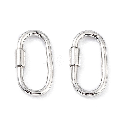 Anti-Tarnish Rhodium Plated 925 Sterling Silver Locking Carabiner Clasps STER-K173-20P-1