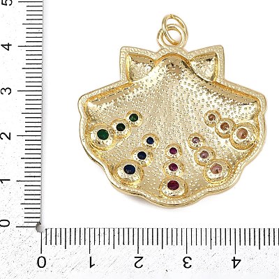 Brass Micro Pave Cubic Zirconia Pendants KK-D424-19G-1