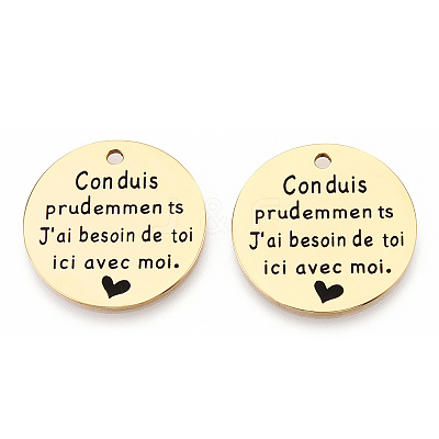 201 Stainless Steel Pendants STAS-T064-37G-25-1