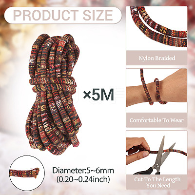 5M Ethnic Style Nylon Braided Round Cords OCOR-TA0003-21D-1