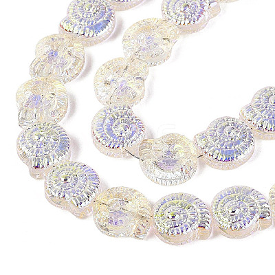 Electroplate Transparent Glass Beads Strands EGLA-Q136-02A-01-1