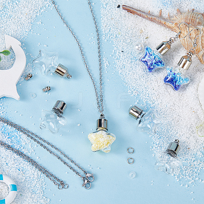 DIY Wish Bottle Necklace Making Kit GLAA-SC0001-85B-1