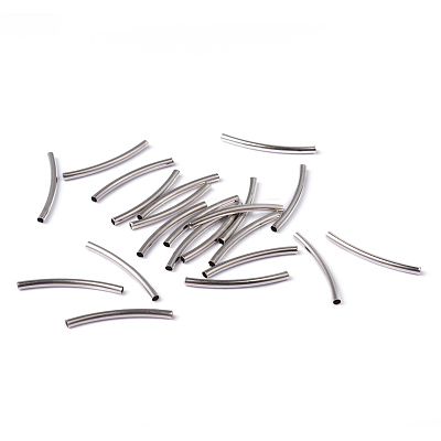 Curved Brass Tube Beads X-EC297-NF-1