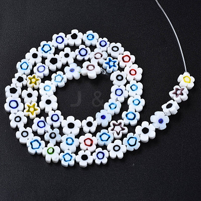 Handmade Millefiori Glass Bead Strands LAMP-J035-8mm-38-1