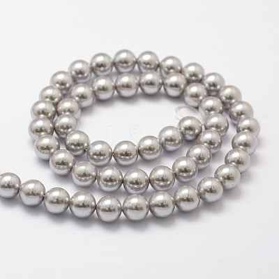 Shell Pearl Beads Strands X-BSHE-L026-05-6mm-1