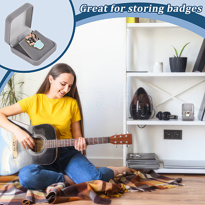 Flocking Plastic Badge Storage Box CON-WH0105-04B-1