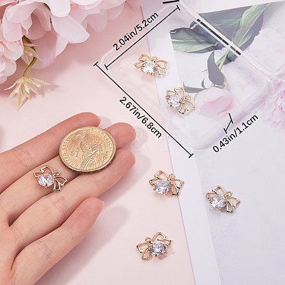 12pcs Clear Cubic Zirconia Charms KK-BBC0013-85-1