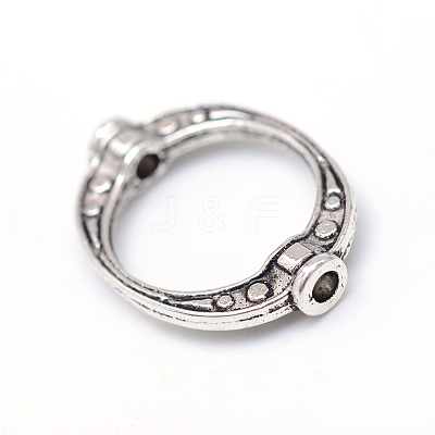 Donut Tibetan Style Alloy Bead Frames TIBE-R309-04AS-RS-1