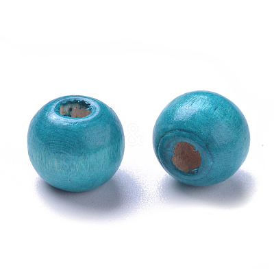 Dyed Natural Wood Beads WOOD-Q006-10mm-02-LF-1