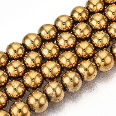 Non-magnetic Synthetic Hematite Beads Strands X-G-S096-12mm-2-1