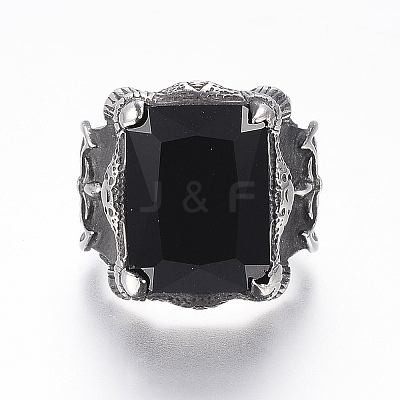 304 Stainless Steel Finger Rings RJEW-G091-26-B-1