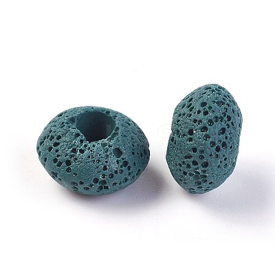 Natural Lava Rock European Beads X-G-I220-H14-1