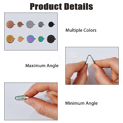 20Pcs 10 Styles 304 Stainless Steel Cuff Earrings EJEW-HS0001-35-1