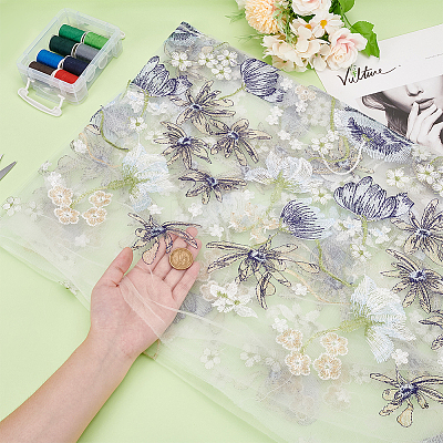 3D Flower Organgza Polyester Embroidery Ornament Accessories DIY-WH0632-47B-1