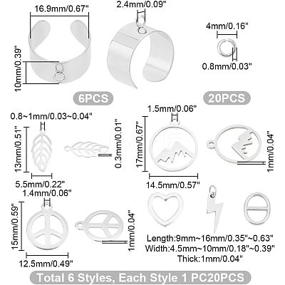DIY Charm Cuff Ring Making Kit DIY-UN0003-69-1