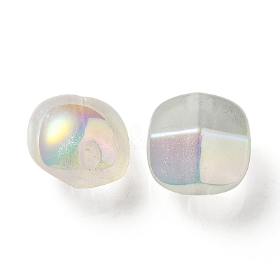 UV Plating Luminous Transparent Acrylic Beads OACR-P010-01B-1