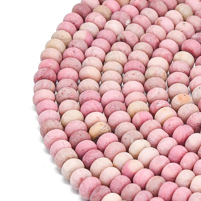 Natural Rhodonite Beads Strands G-P575-A18-6x4mm-1