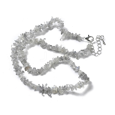 Natural Supper 7 Rutilated Quartz Chip Beaded Necklaces for Men Women NJEW-G159-01D-1