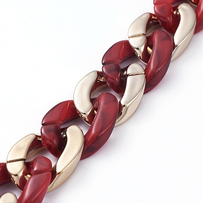 Handmade CCB Plastic Curb Chain AJEW-JB00678-03-1