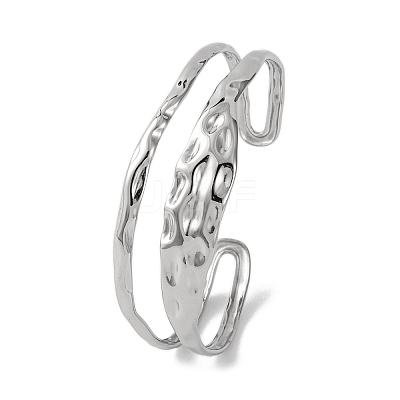 Fashionable 304 Stainless Steel Cuff Bangles for Women BJEW-B104-14P-1