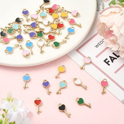 40Pcs 10 Colors Alloy Enamel Pendants FIND-YW0012-43-1