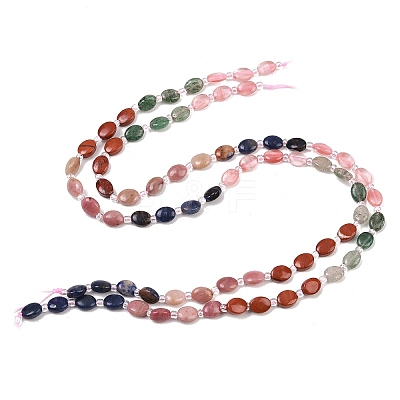 Cherry Quartz Glass & Natural Red Jasper & Sodalite & Green Strawberry Quartz & Rhodonite Beads Strands G-Z135-A06-1