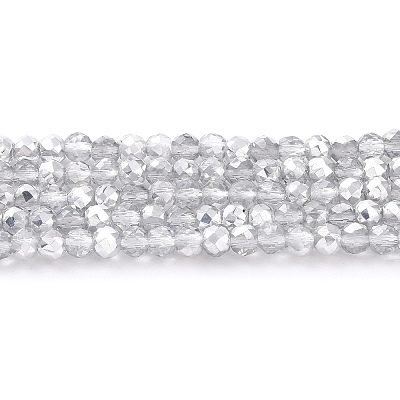 Transparent Electroplate Glass Beads Strands GLAA-H021-01B-HP06-1