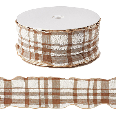 1 Roll Polyester Ruffled Ribbon SRIB-CY0001-14F-1