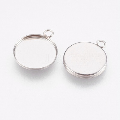 Tarnish Resistant 304 Stainless Steel Pendant Cabochon Settings LS-STAS-I097-055-02P-1