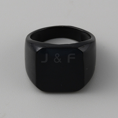 Brass Rectangle Signet Ring for Men RJEW-WH0011-11A-1
