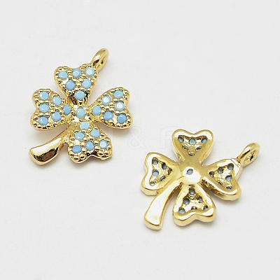 Brass Micro Pave Grade AAA Cubic Zirconia Charms ZIRC-P021-01-NR-1