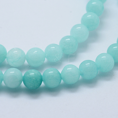 Natural & Dyed White Jade Bead Strands G-P370-02-8mm-1