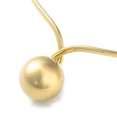 304 Stainless Steel Round Ball Pendant Choker Necklaces LS-NJEW-D058-01G-1