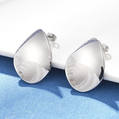 304 Stainless Steel Stud Earrings EJEW-D319-09B-P-1