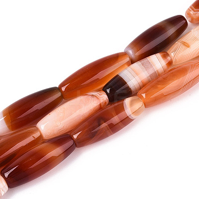Natural Striped Agate/Banded Agate Beads Strands G-S280-10E-1