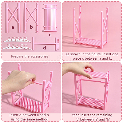 Plastic Mini Clothes Closet with Coat Hanger DOLL-WH0007-14A-1
