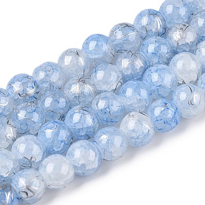Drawbench Crackle Glass Beads Strands GLAA-N006-8mm-04-1