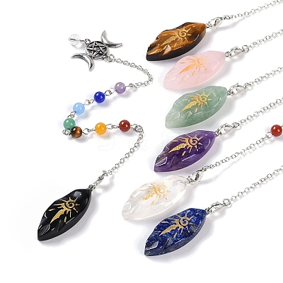 Horse Eye Natural Gemstone Pointed Dowsing Pendulums G-L524-16ASP-1