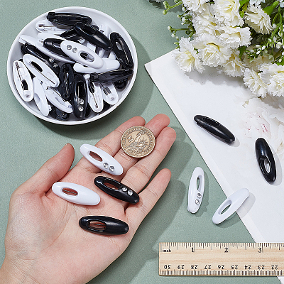 40Pcs Plastic Oval Brooch JEWB-NB0001-25A-1