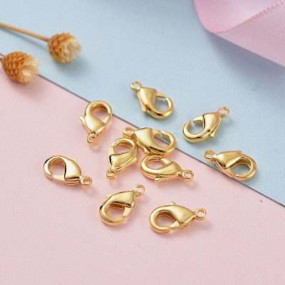 Brass Lobster Claw Clasps X-KK-901-G-NF-1