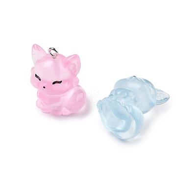 Cute Transparent Resin Pendants RESI-S020-03P-1